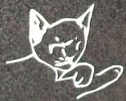 Engraved Cat Cemetery Headstone Design D-118 on G654 Dark Gray Granite