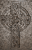 Engraved Celtic Cross Cemetery Headstone Design 526 on Gray Granite