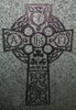 Engraved Celtic Style Cross Cemetery Headstone Design 2115 on G654 Dark Gray Granite