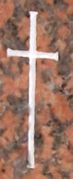 Engraved Cemetery Headstone Cross Design 558 on Marble Red