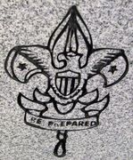 Engraved Cemetery Headstone Design 783--Boy Scout Insignia