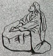 Engraved Christ Knelt in Prayer Cemetery Headstone Design 1408 on Gray Granite Engraved Christ Knelt in Prayer Cemetery Headstone Design 1408 on Gray Granite