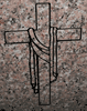 Engraved Christian Cross with Draped Cloth Headstone Design 562 on Anxi Granite Engraved Christian Cross with Draped Cloth Headstone Design 562 on Anxi Granite