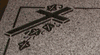 Engraved Cross and Ivy Corner Cemetery Headstone Design 520 on Gray Granite