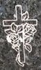Engraved Cross and Rose Headstone Design D-18 on Blue Pearl Granite