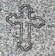 Engraved Cross Cemetery Headstone Design 540 on Gray Granite