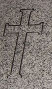 Engraved Cross Cemetery Headstone Design 558 on Gray Granite