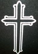 Engraved Cross Cemetery Headstone Design 570 on Black Granite Engraved Cross Cemetery Headstone Design 570 on Black Granite