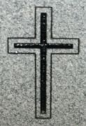 Engraved Cross Cemetery Headstone Design 590 on Gray Granite