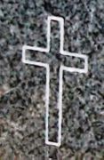 Engraved Cross Funeral Memorial Design D-25 on G654 Granite