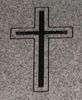 Engraved Cross Headstone Design 590 on Gray Granite