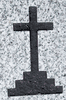 Engraved Cross with Base Cemetery Headstone Design 577 on Gray Granite Engraved Cross with Base Cemetery Headstone Design 577 on Gray Granite