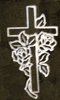 Engraved Cross with Roses Funeral Monument Design D-18 on Black