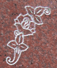 Engraved Cultivated Rose Cemetery Headstone Design D-26 on India Red Granite Engraved Cultivated Rose Cemetery Headstone Design D-26 on India Red Granite