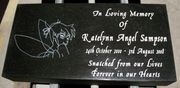 Engraved Custom 24x12x4 Jet Black Grass Marker Engraved Custom 24x12x4 Jet Black Grass Marker