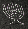 Engraved D-10 Menorah or Candelabra Cemetery Headstone Design on G654 