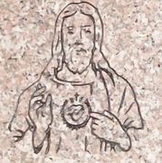 Engraved D-14 Sacred Heart of Jesus Cemetery Headstone Design on Anxi Granite