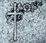Engraved D-19 Cross and Rose Funeral Memorial Motif