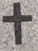Engraved D-25 Basic Cross Memorial Design on Gray Granite