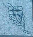 Engraved Double Bloom Dogwood Flower Cemetery Headstone Design 949 on G614 Gray Granite