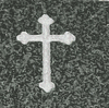 Engraved Eastern Style Cross Cemetery Headstone Design 579 on Evergreen Granite