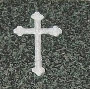 Engraved Eastern Style Cross Cemetery Headstone Design 579 on Evergreen Granite