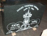 Engraved Evergreen Granite U1 Companion Upright Headstone Front View