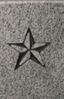 Engraved Five-Point Star Cemetery Headstone Design 1369 on Gray Granite