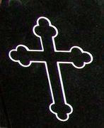 Engraved Fleur Style Cross Cemetery Memorial Design D--114 on Black Granite Engraved Fleur Style Cross Cemetery Memorial Design D--114 on Black Granite