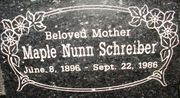 Engraved Floral Cemetery Headstone Design 1206 on Blue Pearl