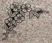 Engraved Flowering Dogwood Garland Cemetery Headstone Design 959 on Anxi