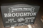 Engraved G654 Dark Gray Granite Companion Memorial Headstone Front View