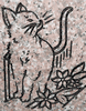 Engraved Garden Cat Cemetery Headstone Design 273 on Anxi Granite