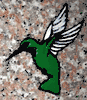 Engraved Green and White Hummingbird Cemetery Headstone Design 246