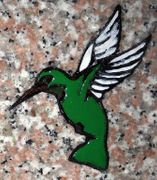 Engraved Green and White Hummingbird Cemetery Headstone Design 246