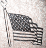 Engraved  Headstone Emblem Design 852--American Flag on Anxi Granite