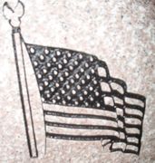 Engraved  Headstone Emblem Design 852--American Flag on Anxi Granite