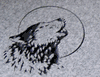 Engraved Howling Wolf Design Engraved Howling Wolf Design
