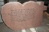 Engraved HS2 China Pink Upright Carved Cross and Heart Memorial Back View