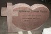 Engraved HS2 China Pink Upright Carved Cross and Heart Memorial Front
