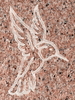 Engraved Hummingbird Cemetery Headstone Design 248 on China Pink Granite (No Paint)