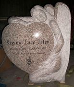 Engraved IMG 8 Angel and Heart Upright Monument Monument in G663 Engraved IMG 8 Angel and Heart Upright Monument Monument in G663