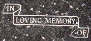 Engraved In Loving Memory Ribbon Headstone Design 1690 on Blue Pearl Granite