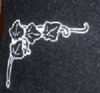  Engraved Ivy Leaves Cemetery Memorial Design D-43 on Jet Black Granite