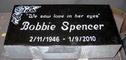 Engraved Jet Black 16x8x4 Gravestone