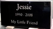 engraved jet black funeral marker