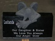 Engraved Jet Black Granite TF-A136 Weeping Angel Slant Memorial