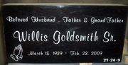 Engraved Jet Black Gravestone Marker