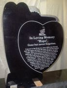 Engraved Jet Black IMG9 Angel Funeral Monument Back 