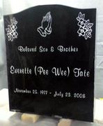 Engraved Jet Black N-01 Upright Monument